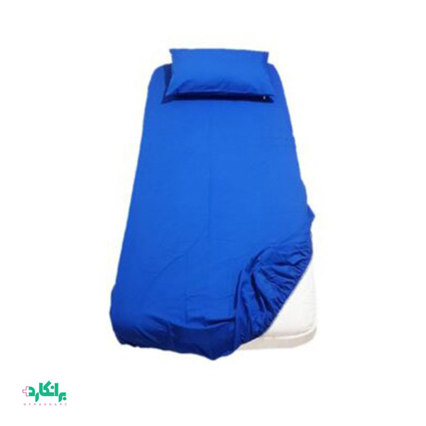 ملحفه دور کشدار آبی سایز 80 در 220 سانت