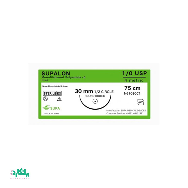 نخ جراحی نایلون راند بادید ۱ سوپا-Supa بسته 36 عددی