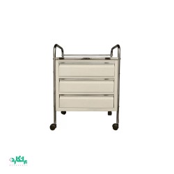 ترالی پانسمان سه کشو رویه استیل